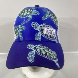 Destin Florida Hat Truckers Adjustable Cap Mesh Blue Sea Turtles Alvin's Island